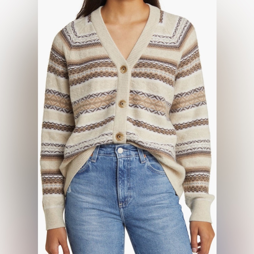 Faherty highland fair isle cardigan